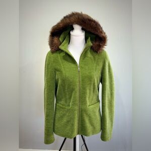 CLEARANCE! Green L.L. Bean Wool Blend Hooded Coat Size XS VGUC